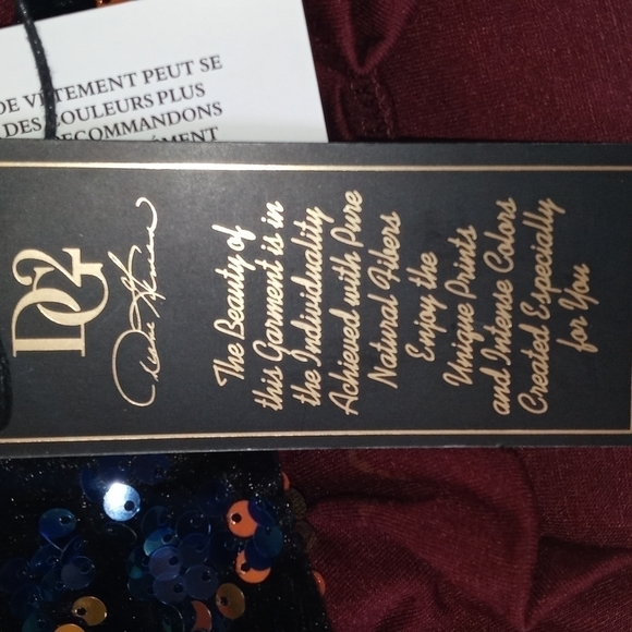 NWT DG2 Diane Gilman Large sequined blouse long sleeves - Picture 8 of 8